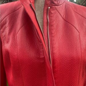 Soft Red Leather Jacket Juliana Collezione